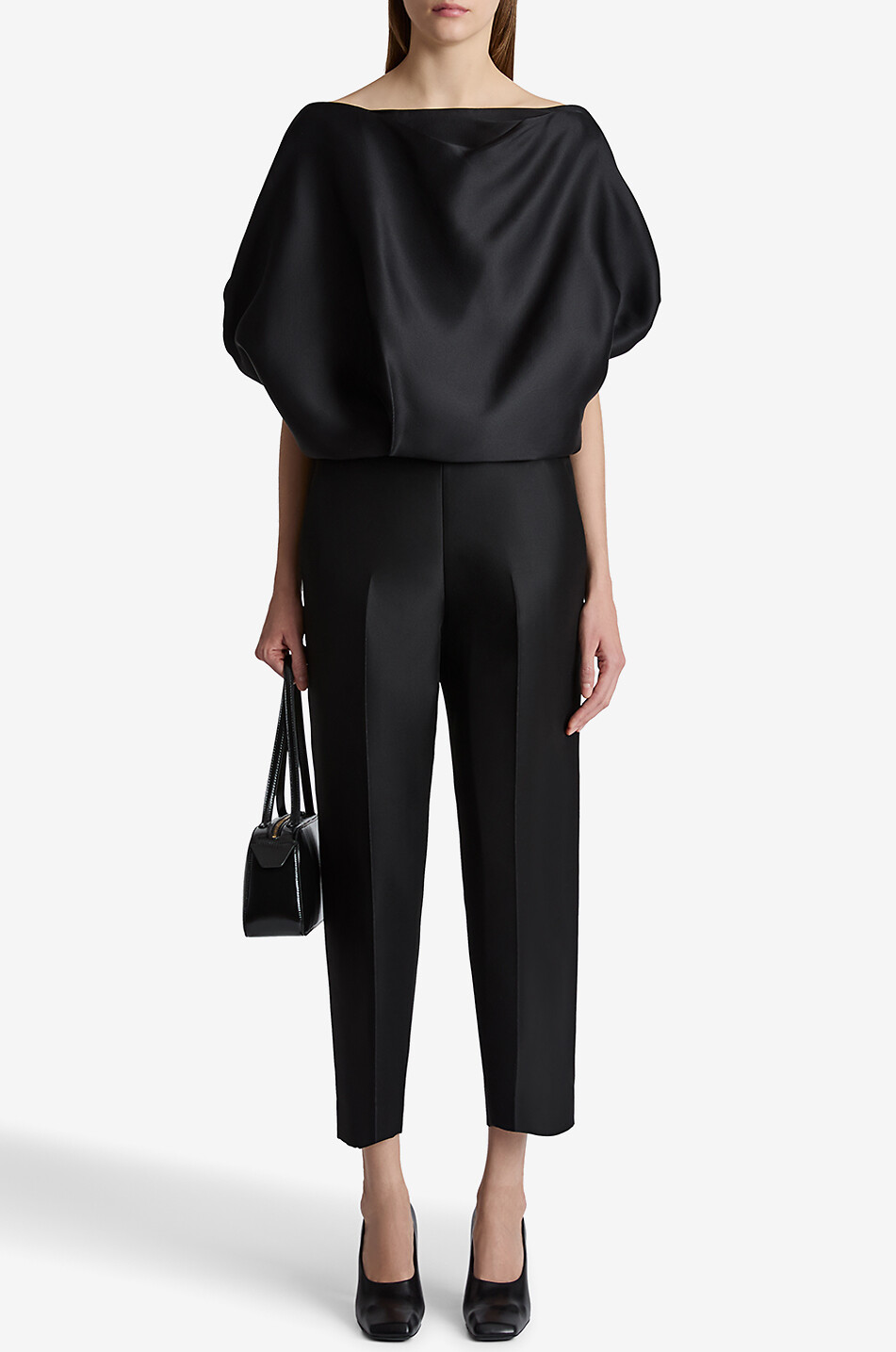 KHAITE Top ballon en satin Niles Femme NOIR 5