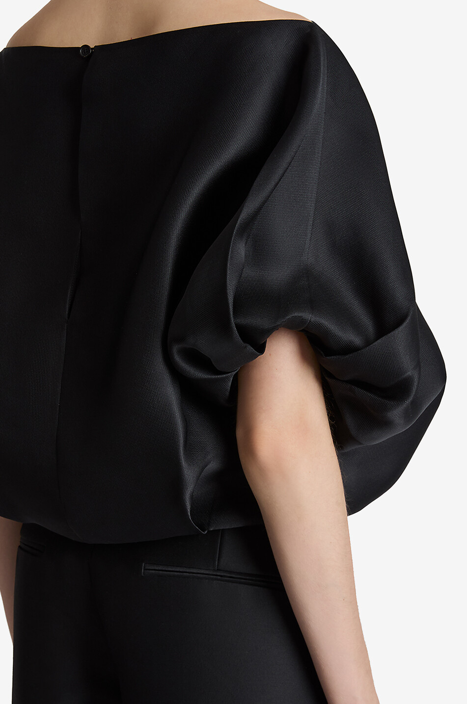 KHAITE Top ballon en satin Niles Femme NOIR 6