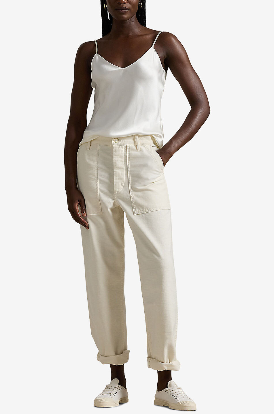 POLO RALPH LAUREN Gerade Hose aus Canvas Ricky Damen CREMEFARBEN 4