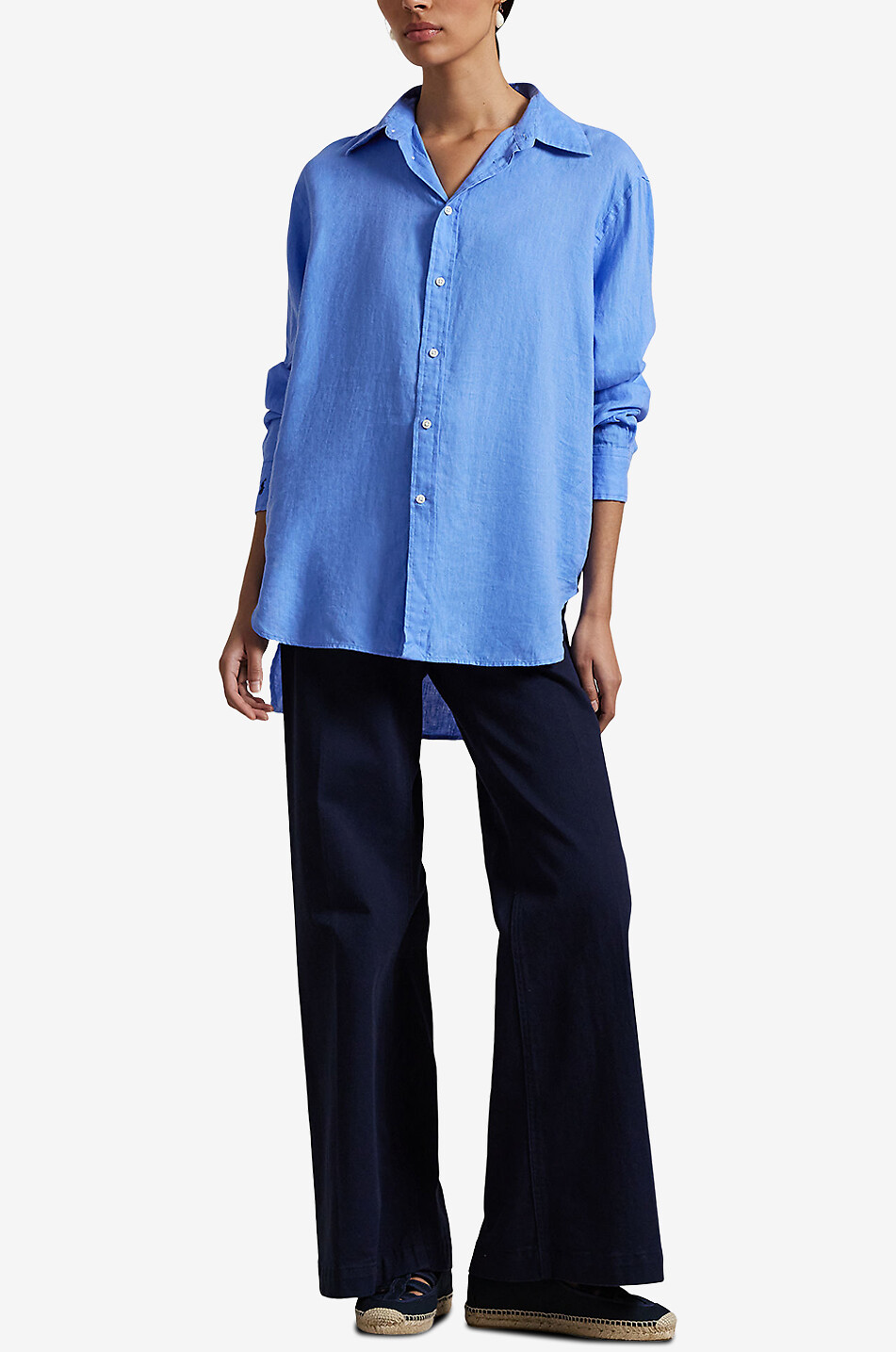 POLO RALPH LAUREN Classic Fit linen long-sleeved shirt Women BLUE 4