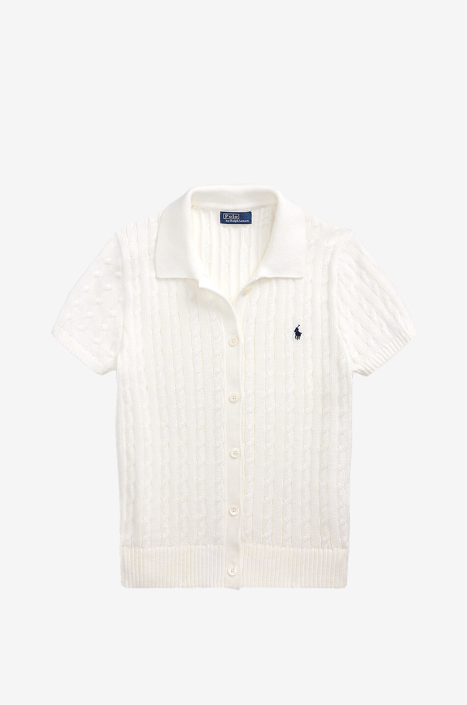 Outlet Polo Bear Pull Ralph Lauren Femme Outlet Pony Short-sleeved Cotton  Cable-knit Cardigan