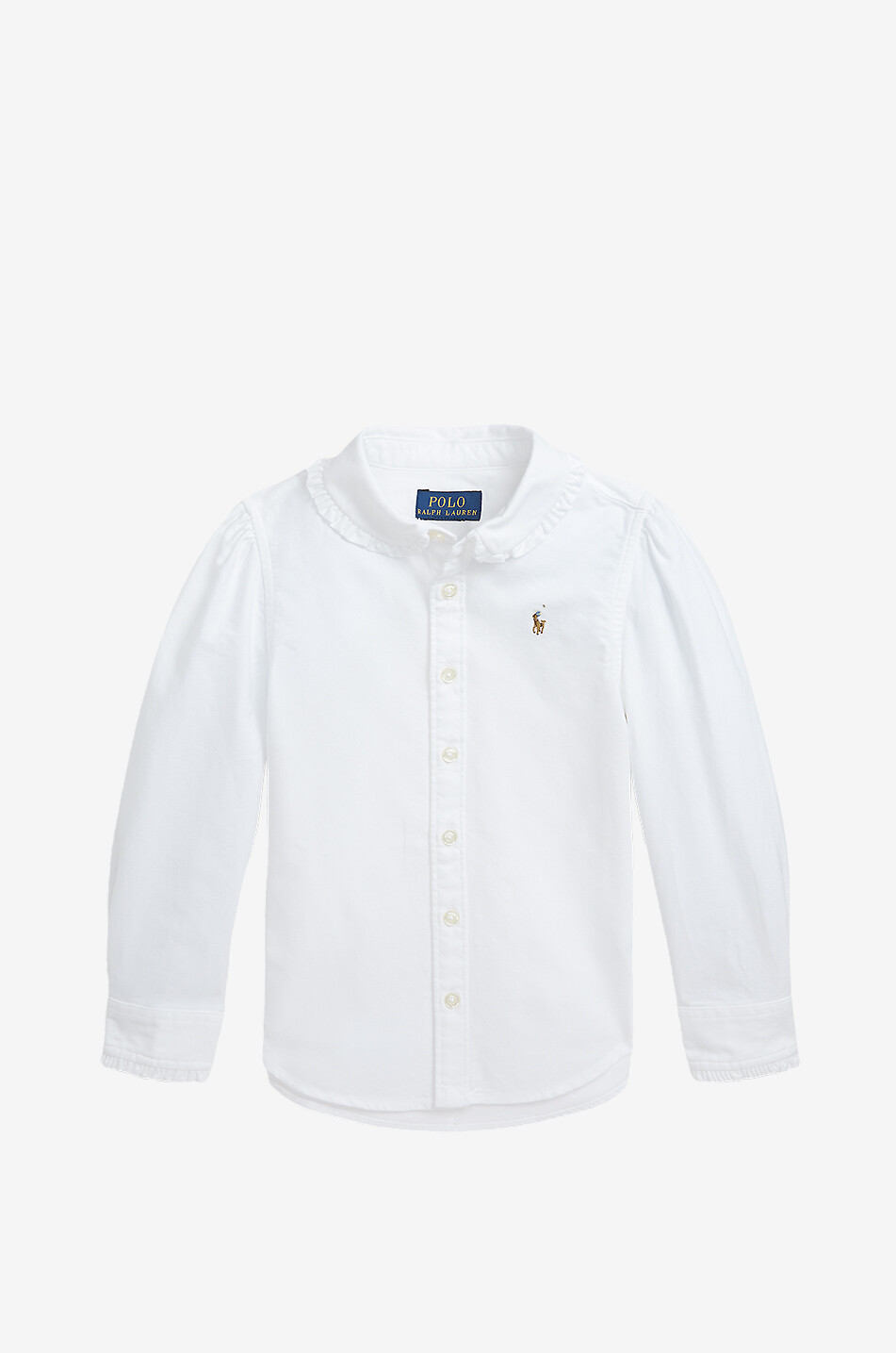POLO RALPH LAUREN Pony girls' ruffled Oxford shirt Girl WHITE 1