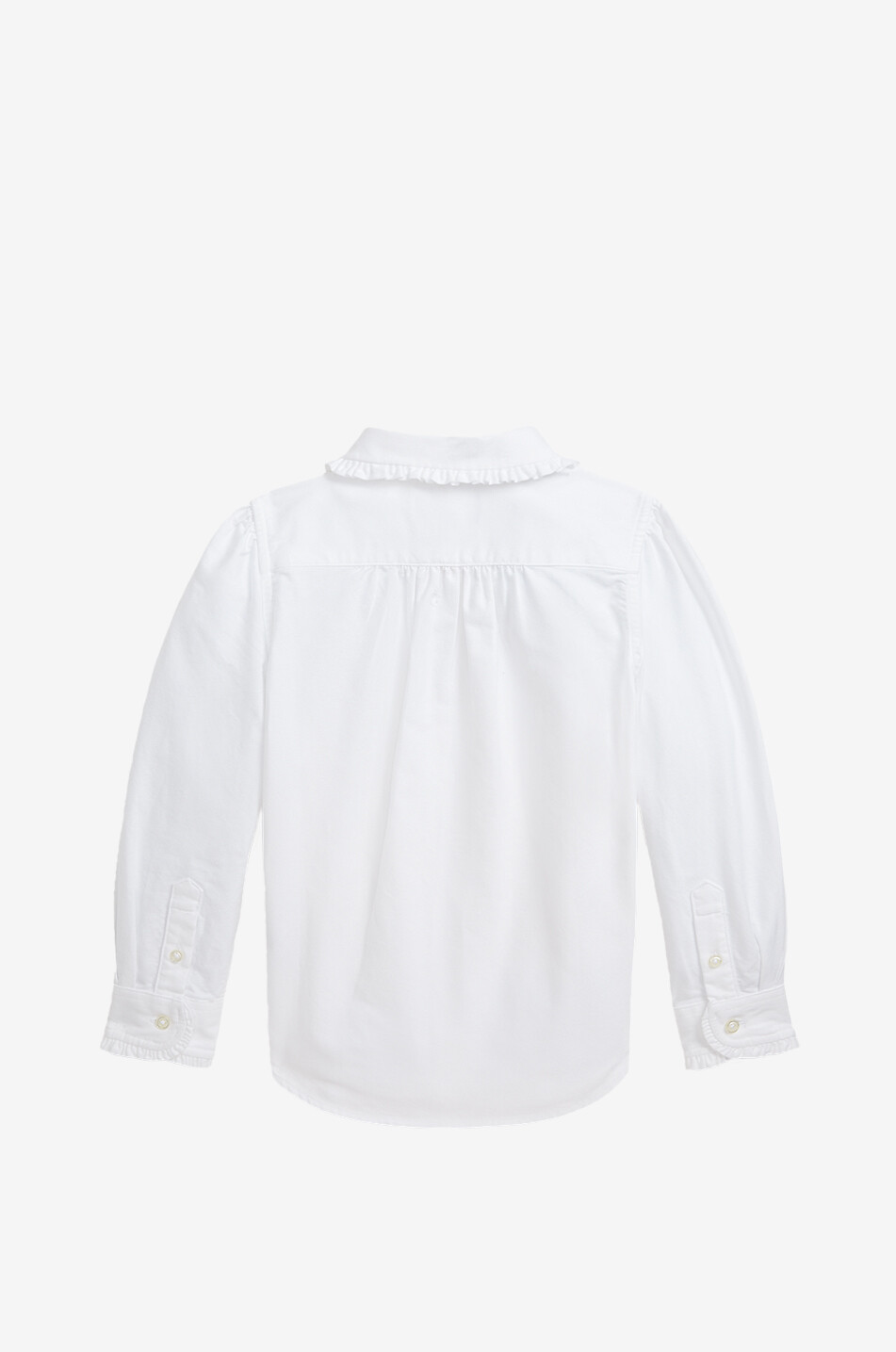 POLO RALPH LAUREN Pony girls' ruffled Oxford shirt Girl WHITE 2