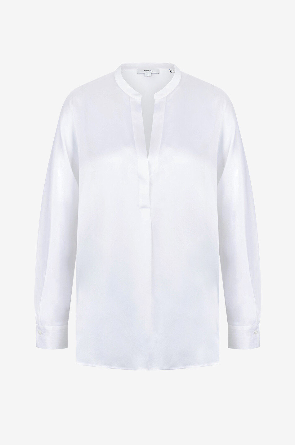 VINCE Silk satin long-sleeved blouse Women WHITE 1