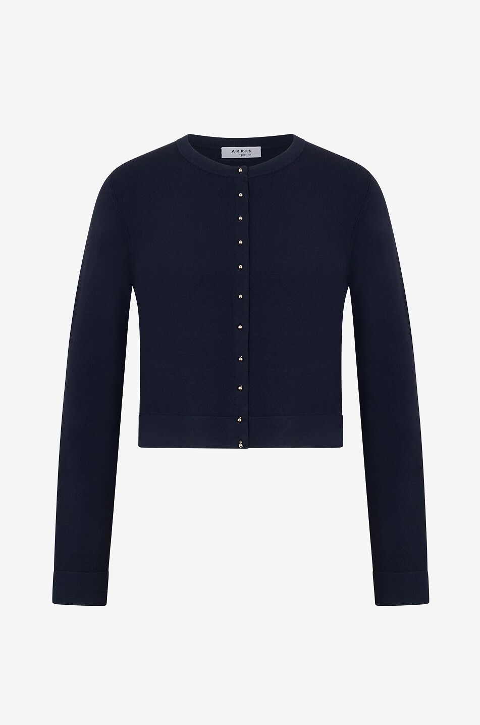 Cardigan en jersey à col rond et boutons perle