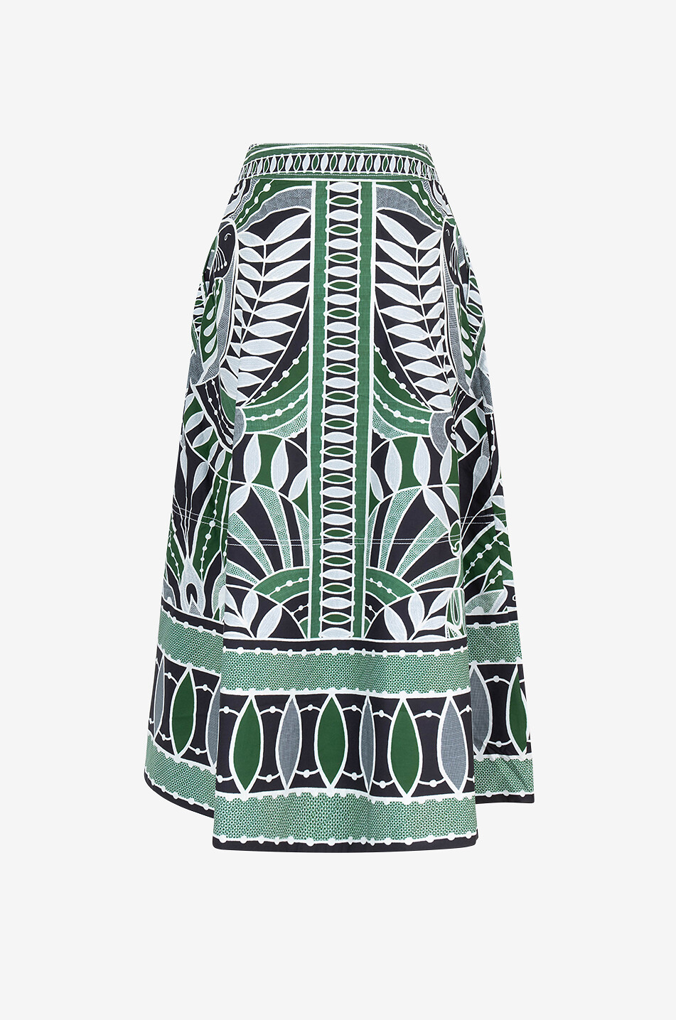 FARM RIO Lace Nature cotton midi skirt Women GREEN 2