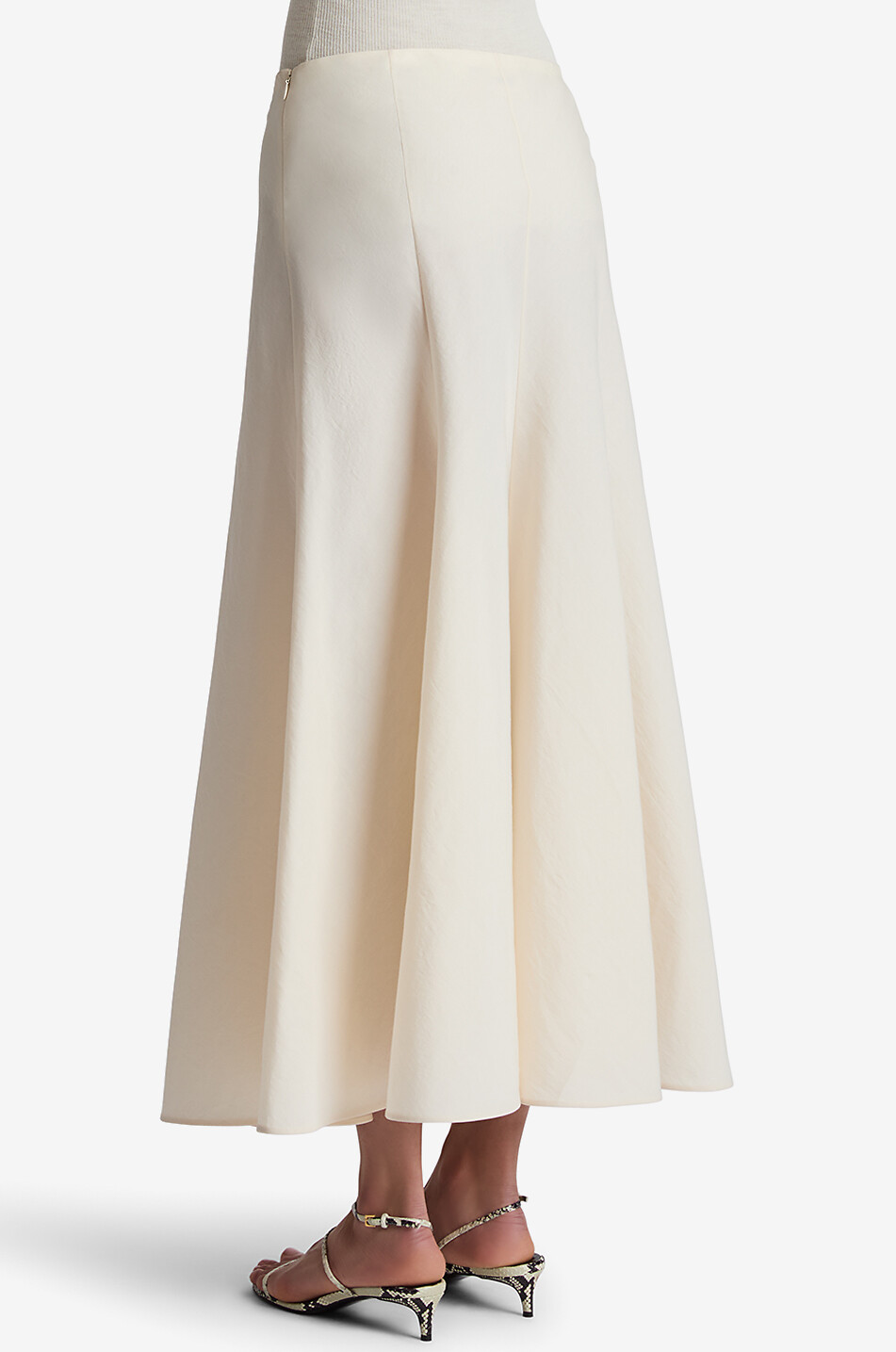 KHAITE Lenno silk and cotton midi skirt Women WHITE 4