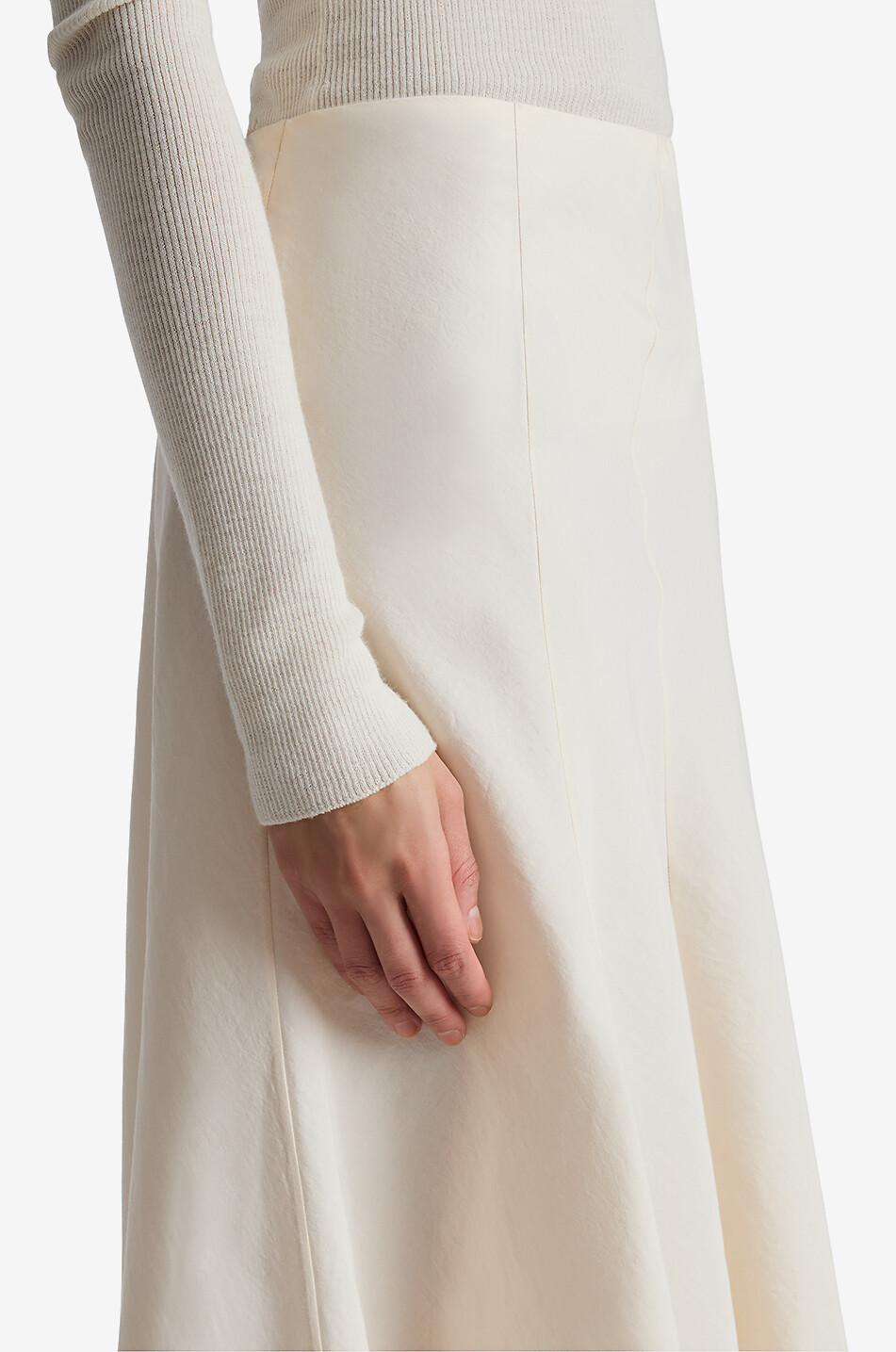 KHAITE Lenno silk and cotton midi skirt Women WHITE 6