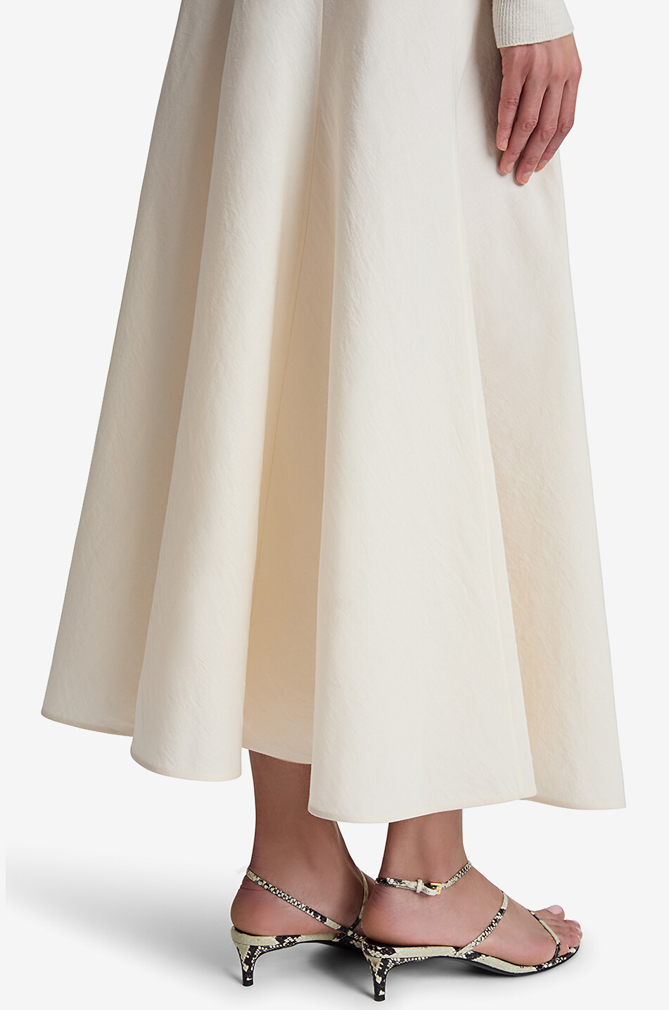 KHAITE Lenno silk and cotton midi skirt Women WHITE 7