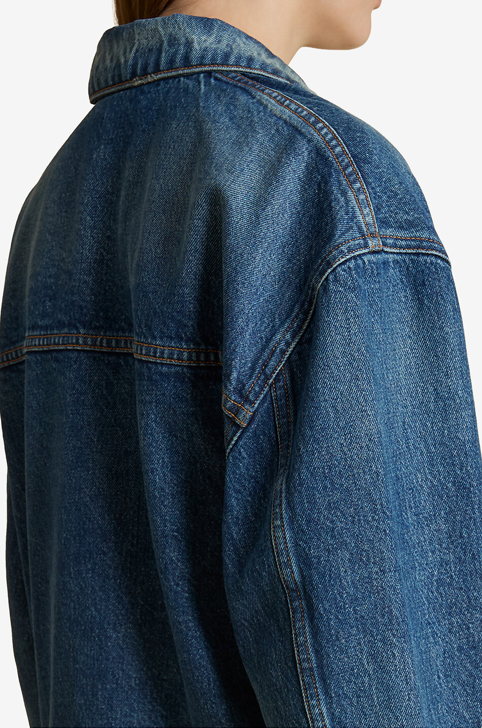 KHAITE Saunder Boone cotton denim jacket Women BLUE 6