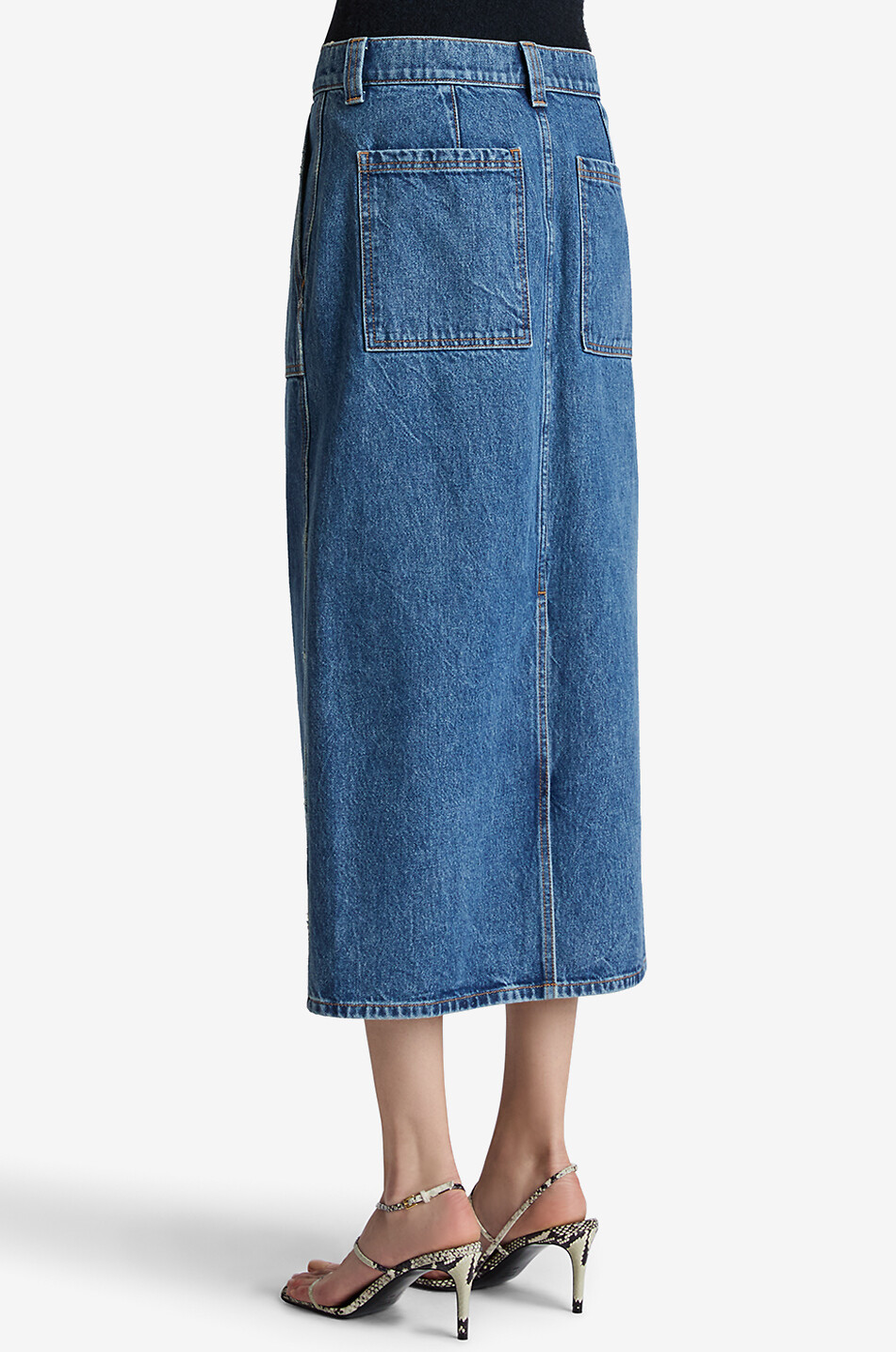 KHAITE Midirock aus Jeans aus Baumwolle Genevieve Boone Damen BLAU 4