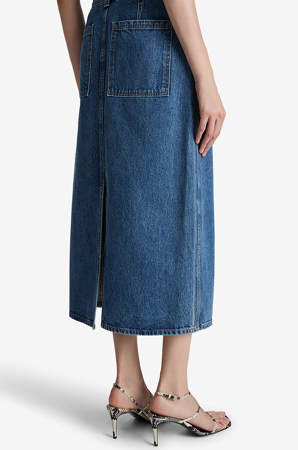 KHAITE Midirock aus Jeans aus Baumwolle Genevieve Boone Damen BLAU 5