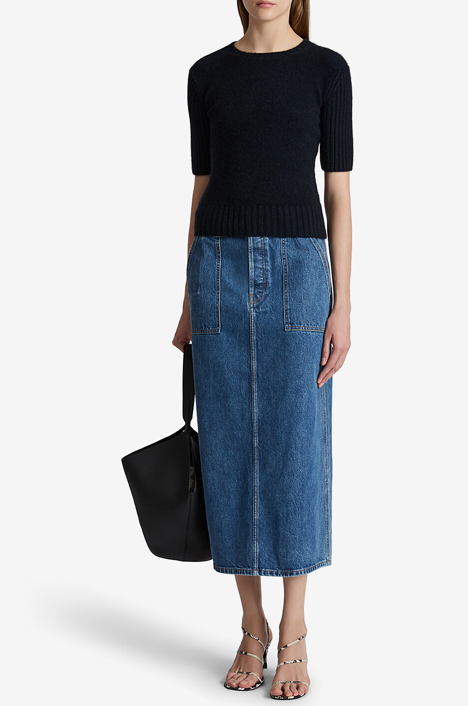 KHAITE Midirock aus Jeans aus Baumwolle Genevieve Boone Damen BLAU 6
