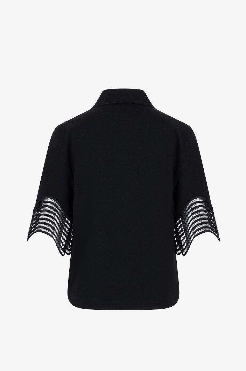 Weites Jersey-Polohemd mit welliger Spitze