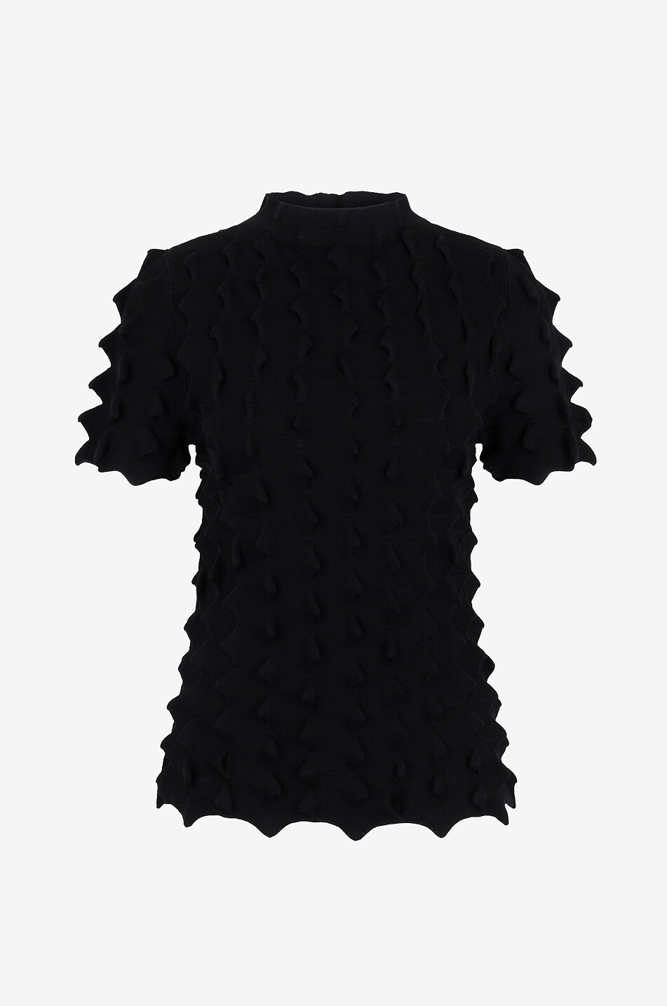 AKRIS PUNTO Kurzarm-Pullover in 3D-Segel-Optik Damen SCHWARZ 1