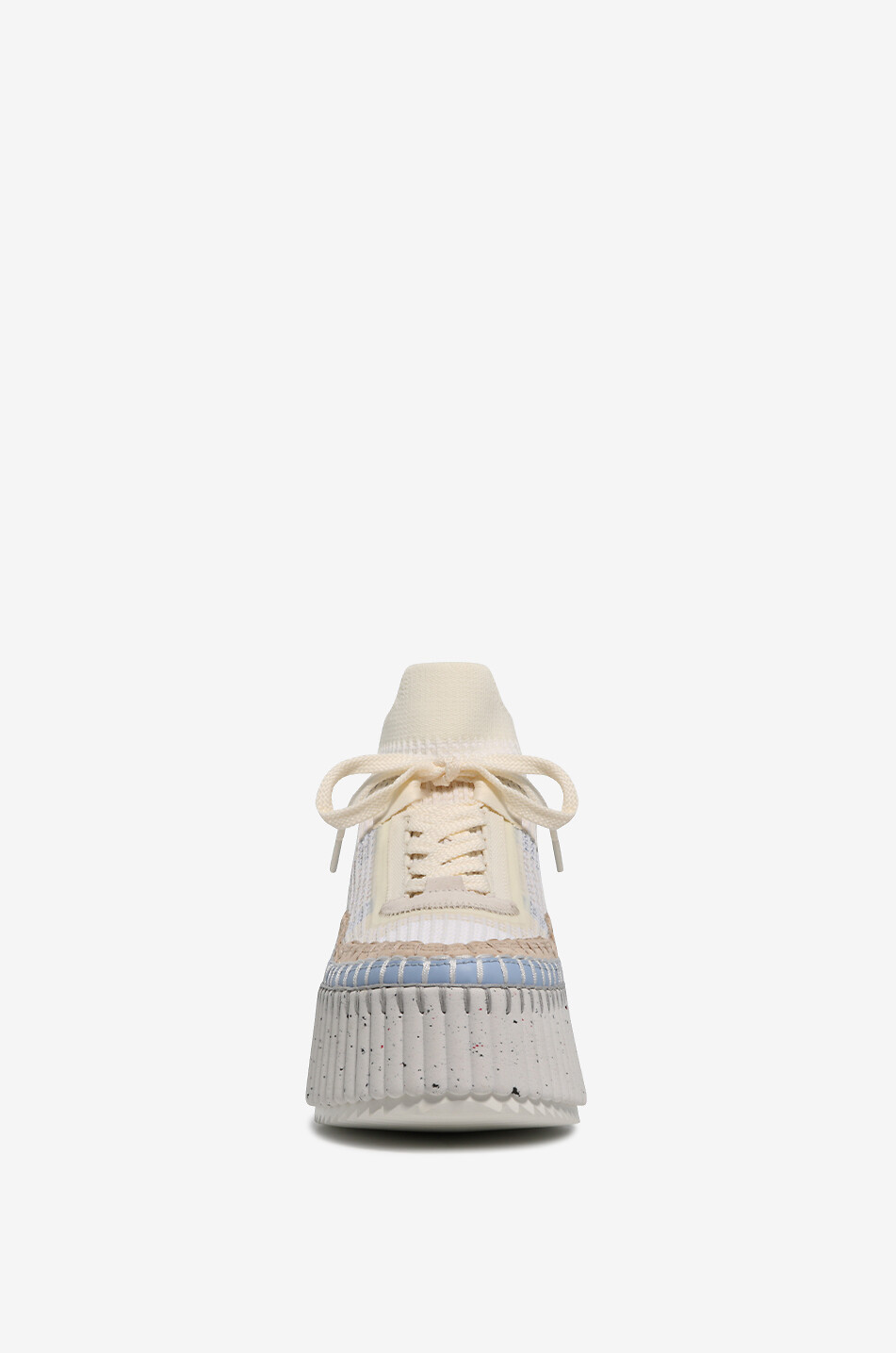 CHLOE Nama high-top wedge knit sneakers Women LIGHT BLUE 2