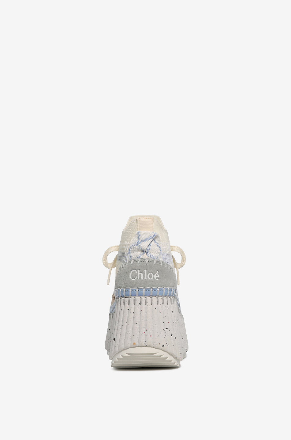 CHLOE Nama high-top wedge knit sneakers Women LIGHT BLUE 4