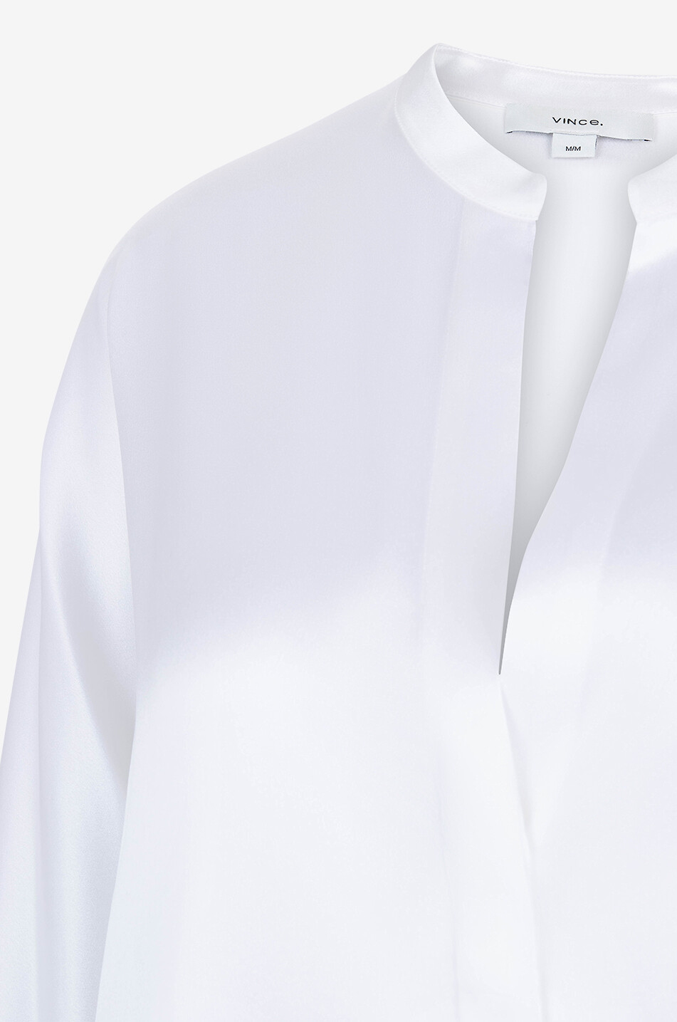 VINCE Silk satin long-sleeved blouse Women WHITE 3
