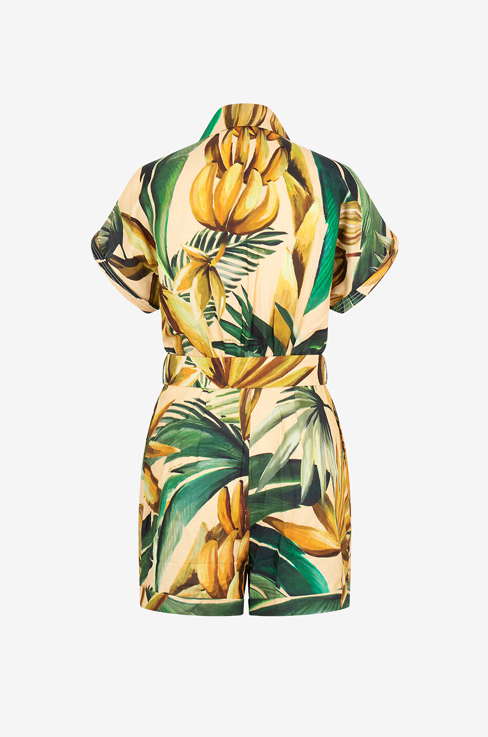 FARM RIO Kurzoverall aus Leinen und Viskose Bananart Damen GELB 2