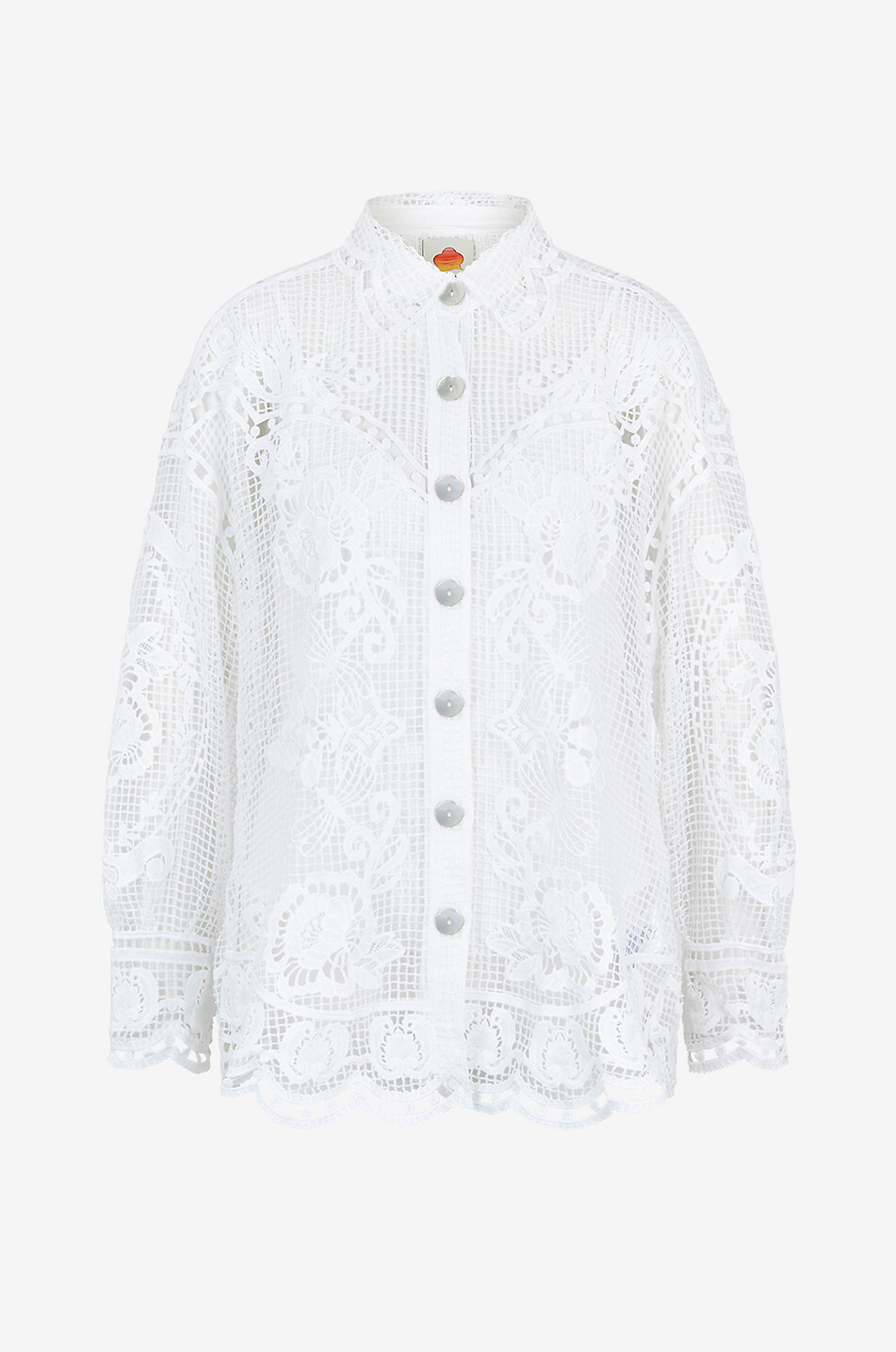 Langärmeliges Hemd aus Viskose Swan Lake