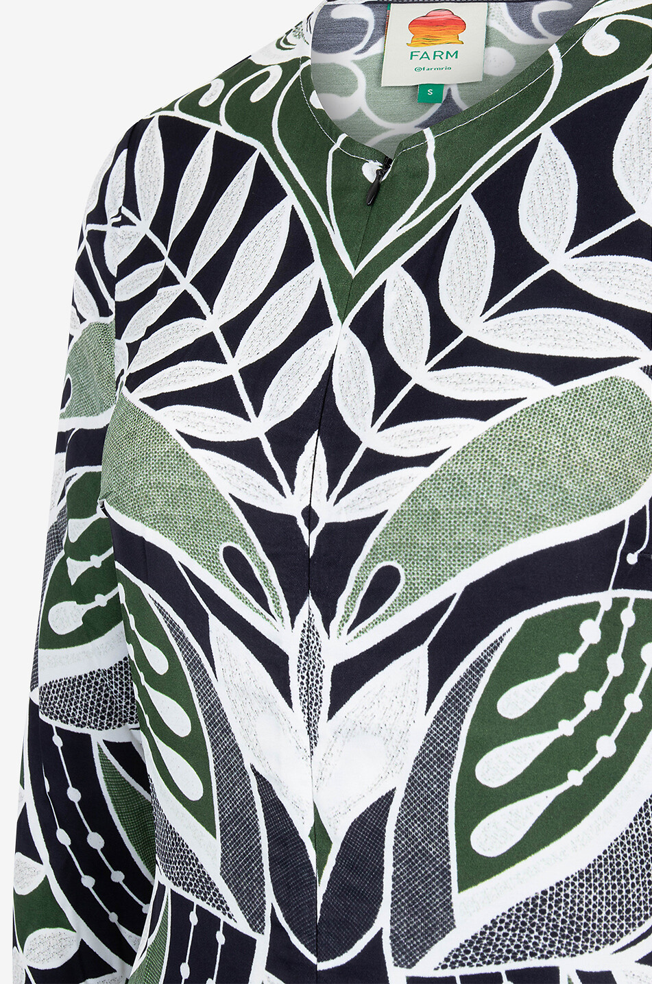 FARM RIO Robe longue en viscose Lace Nature Femme VERT 7