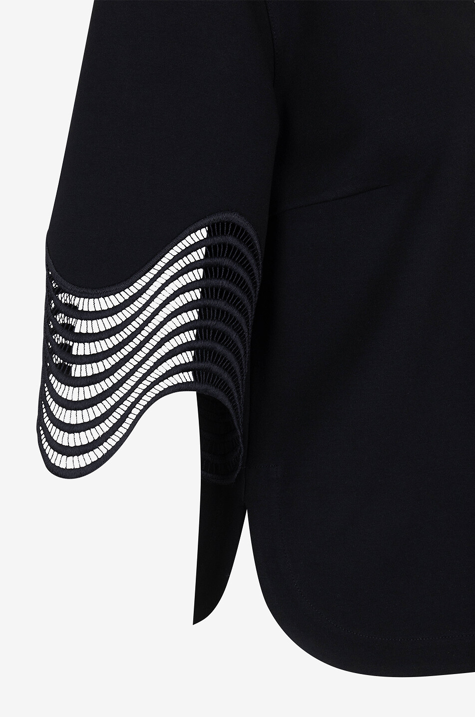 Weites Jersey-Polohemd mit welliger Spitze