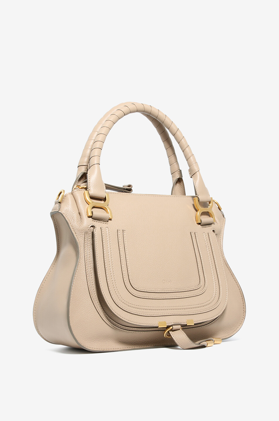 CHLOE Hand- und Schultertasche aus genarbtem Leder Marcie Medium Damen HELLBRAUN 2