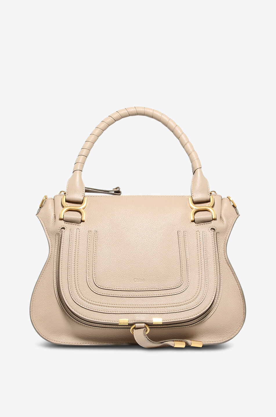 CHLOE Hand- und Schultertasche aus genarbtem Leder Marcie Medium Damen HELLBRAUN 1