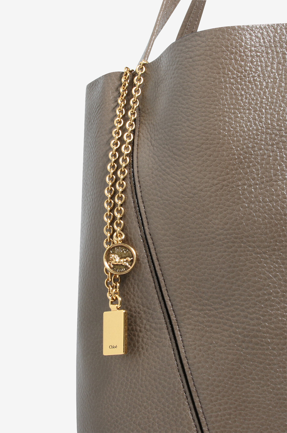 Sac cabas en cuir grainé Chloé Spin Large