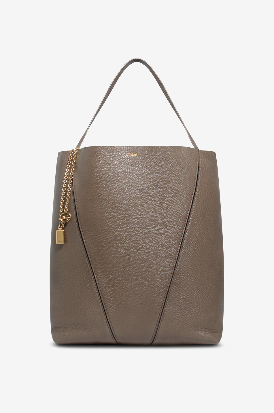Sac cabas en cuir grainé Chloé Spin Large