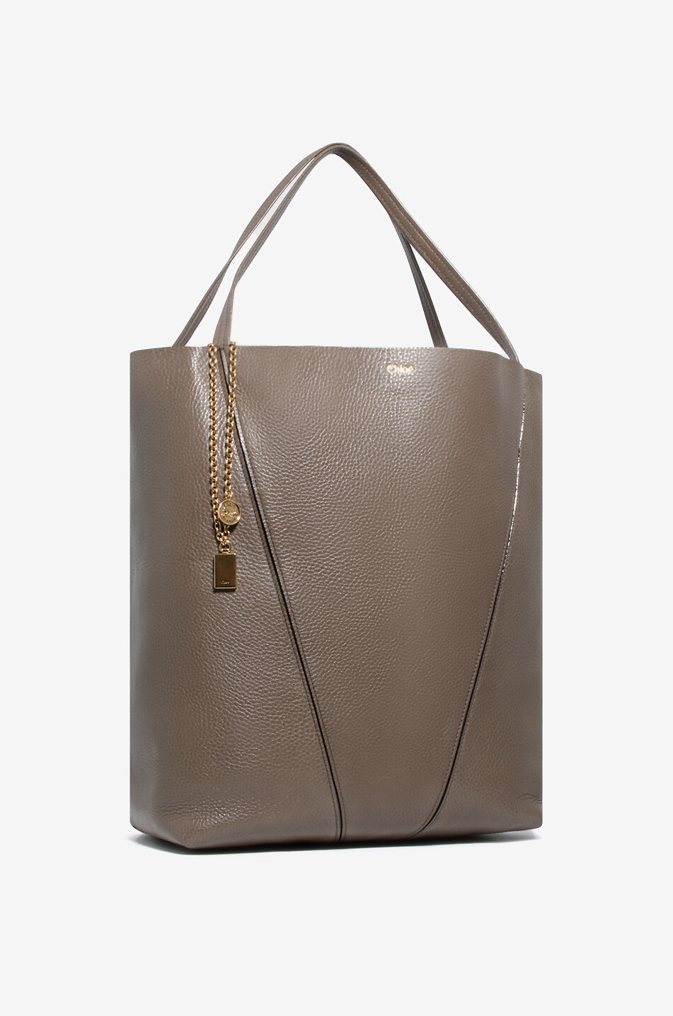 Sac cabas en cuir grainé Chloé Spin Large