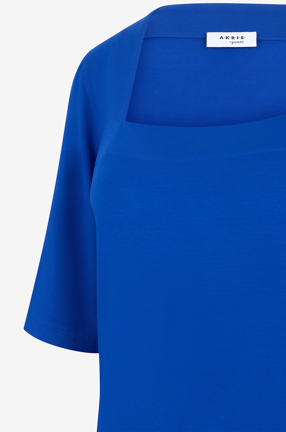 AKRIS PUNTO Square neck modal stretch T-shirt Women MEDIUM BLUE 3