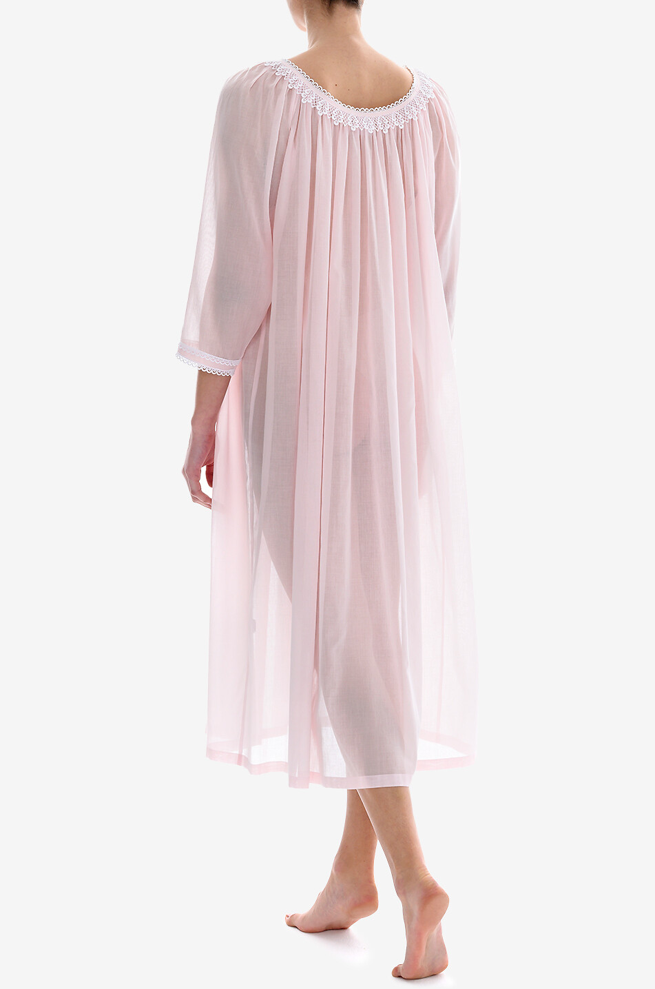 CELESTINE Chemise de nuit longue en coton Sissi Femme ROSE CLAIR 4