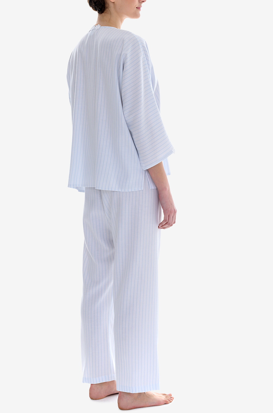 CELESTINE Ensemble de pyjama rayé à col rond en coton Josie Femme BLEU CLAIR 4