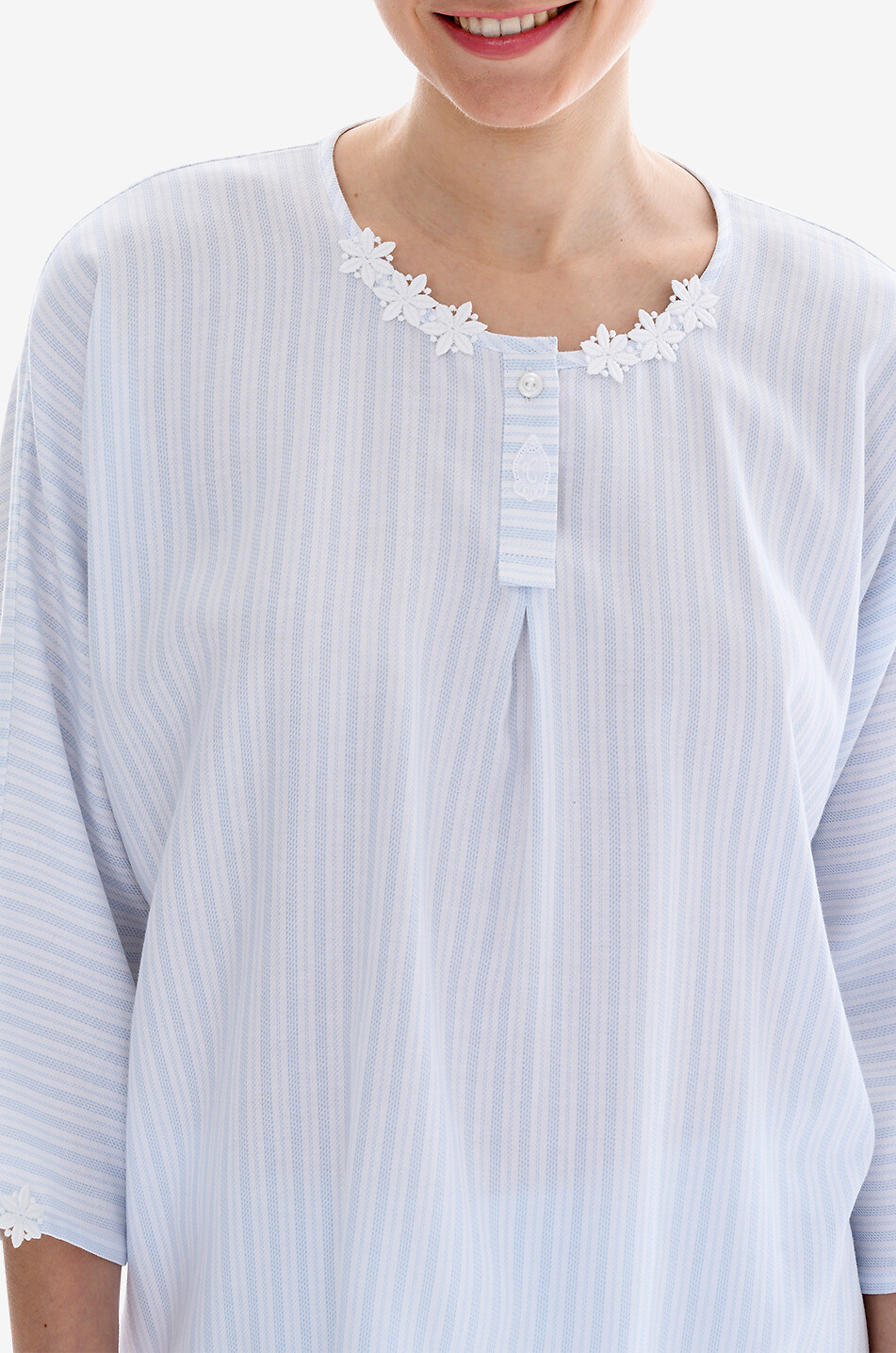 CELESTINE Ensemble de pyjama rayé à col rond en coton Josie Femme BLEU CLAIR 5