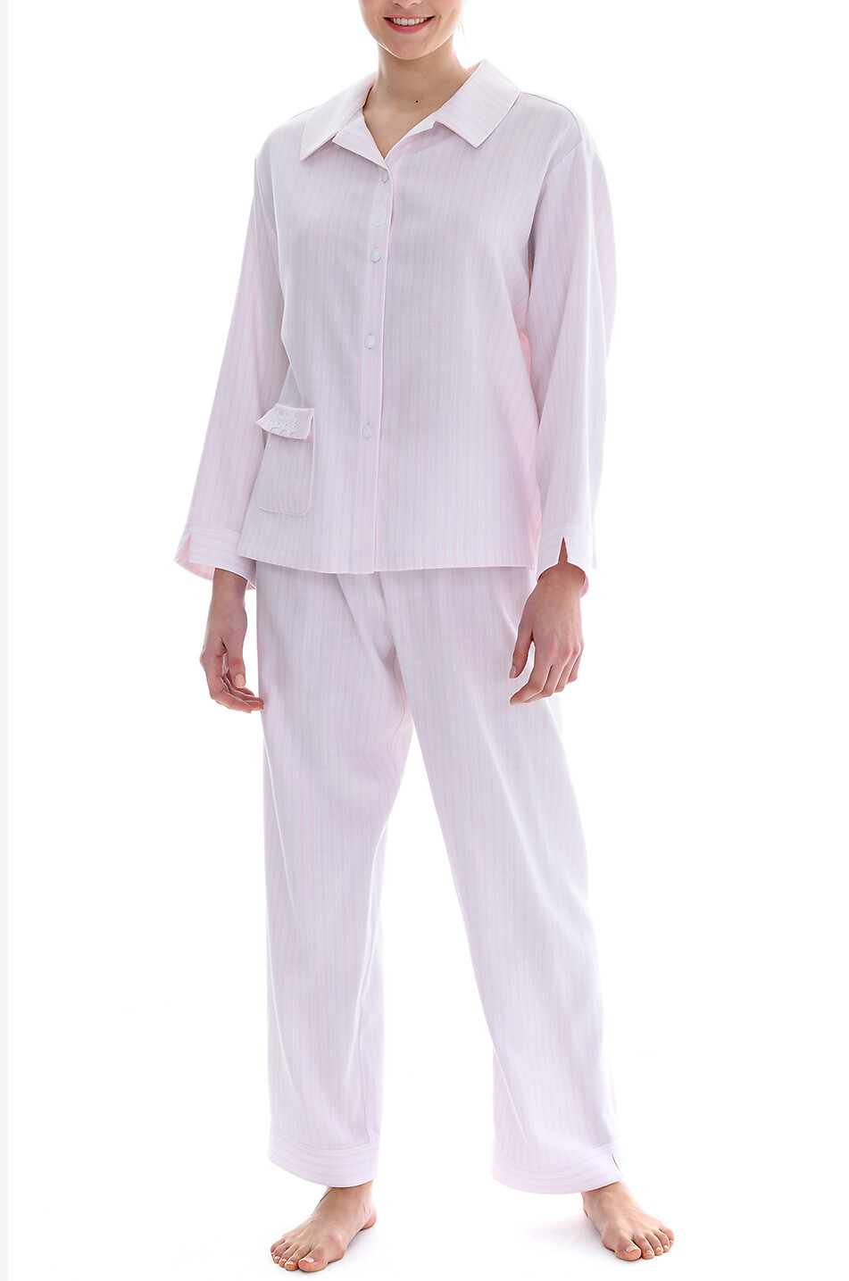 CELESTINE Josie striped cotton pyjama set Women LIGHT PINK 3