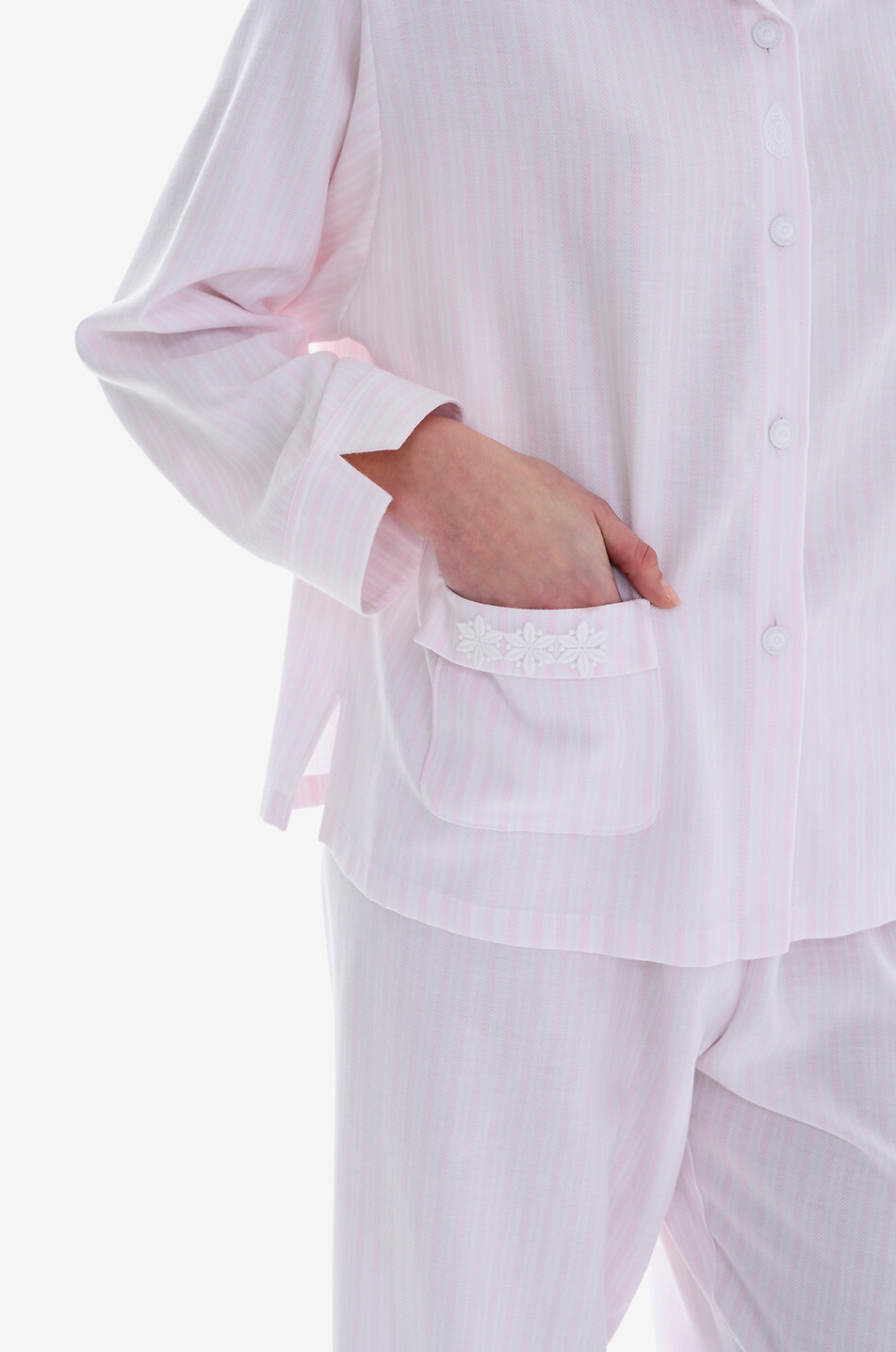 CELESTINE Josie striped cotton pyjama set Women LIGHT PINK 6