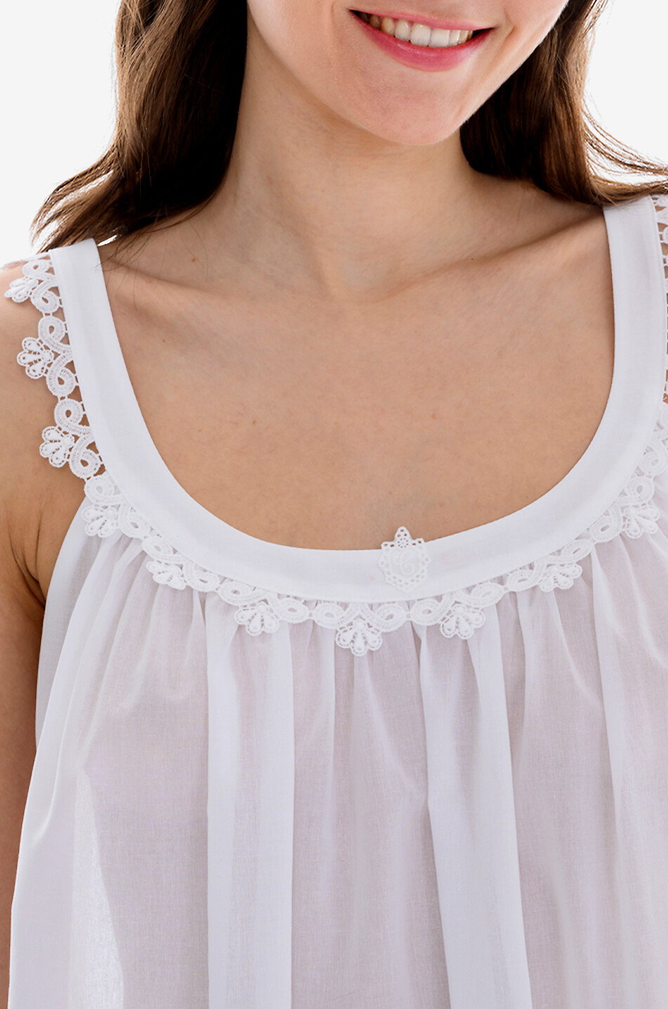 CELESTINE Nuisette en coton Loredana Femme BLANC 6