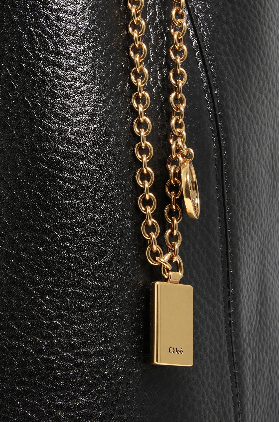 CHLOE Sac cabas en cuir grainé Chloé Spin Large Femme NOIR 3