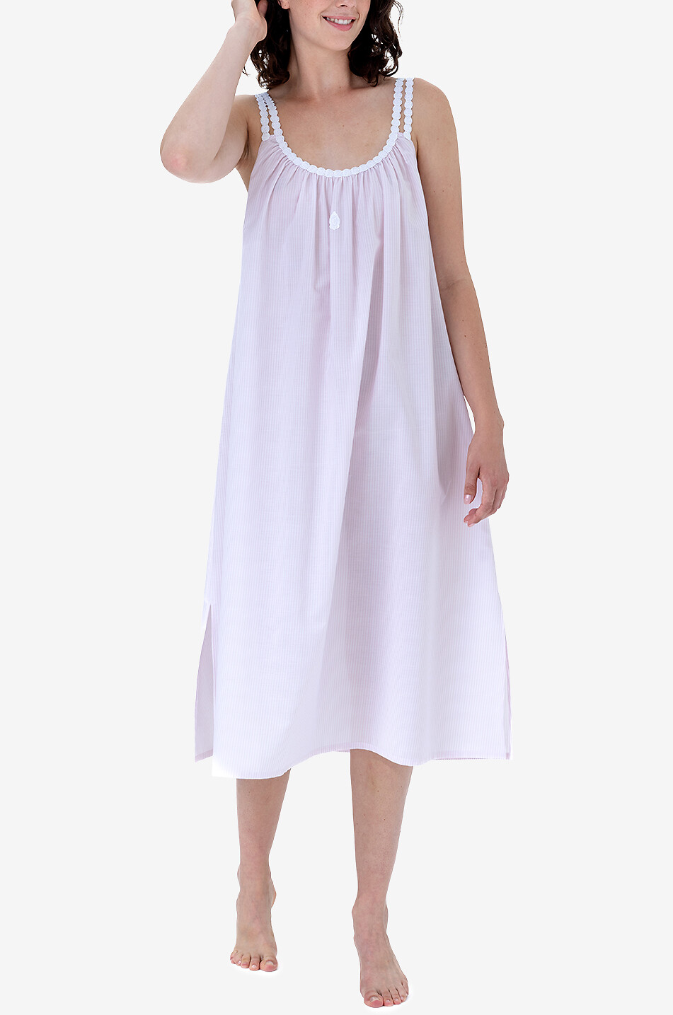 Sigrid cotton long strappy nightdress CELESTINE Bongenie