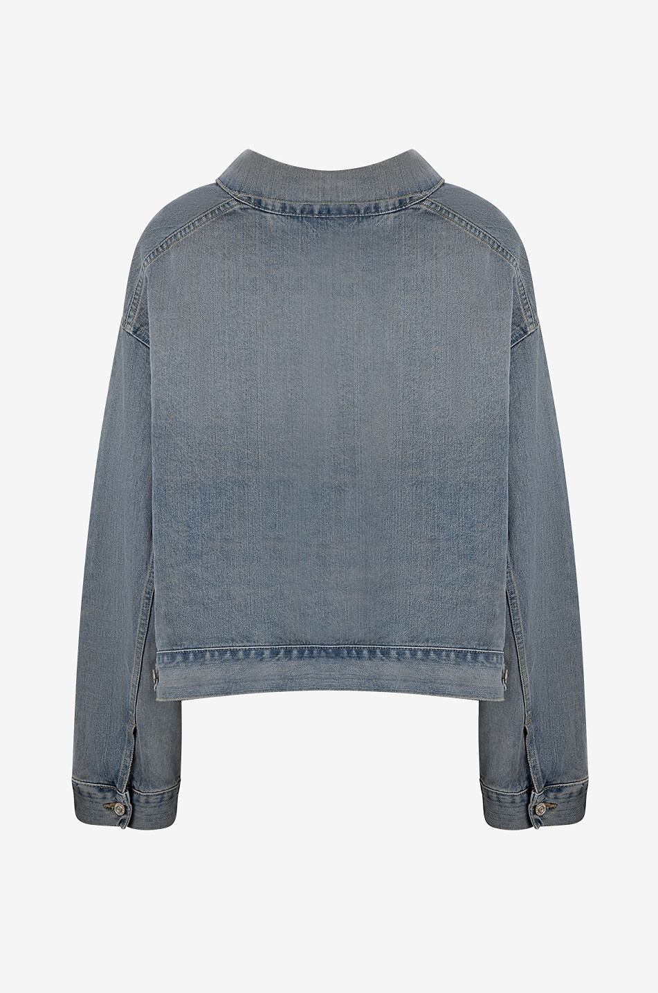 BALENCIAGA Jeansjacke Off Shoulder Bleu Clair Damen BLAU 2
