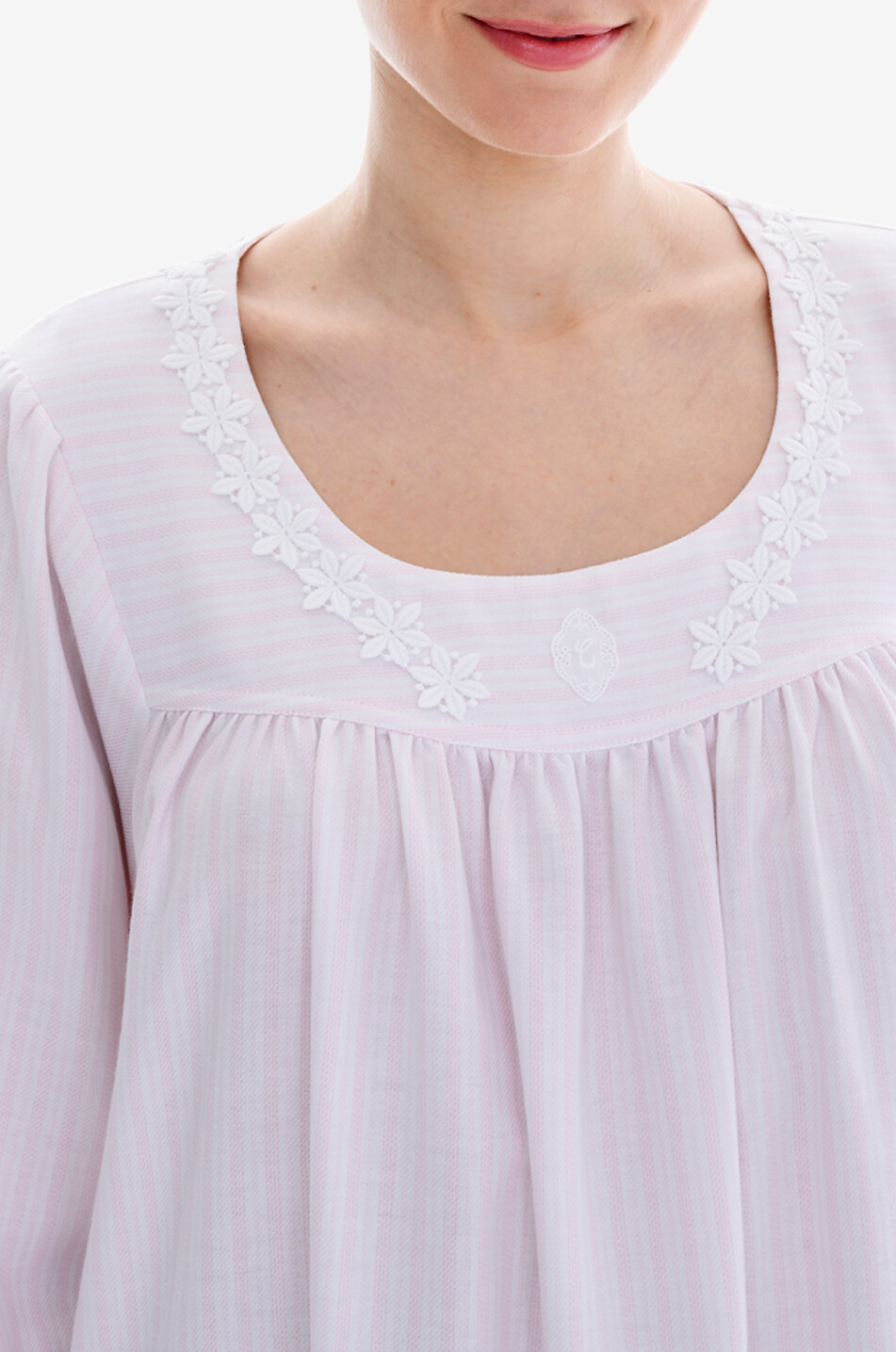 CELESTINE Chemise de nuit rayée en coton Josie Femme ROSE CLAIR 5