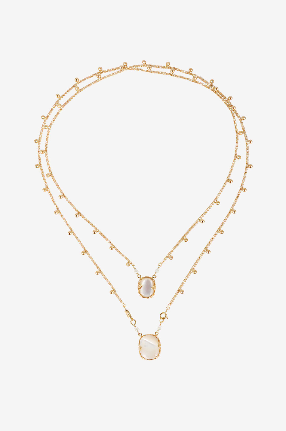 GAS BIJOUX Scapulaire Ovo necklace with mother-of-pearl Women EGGSHELL 1