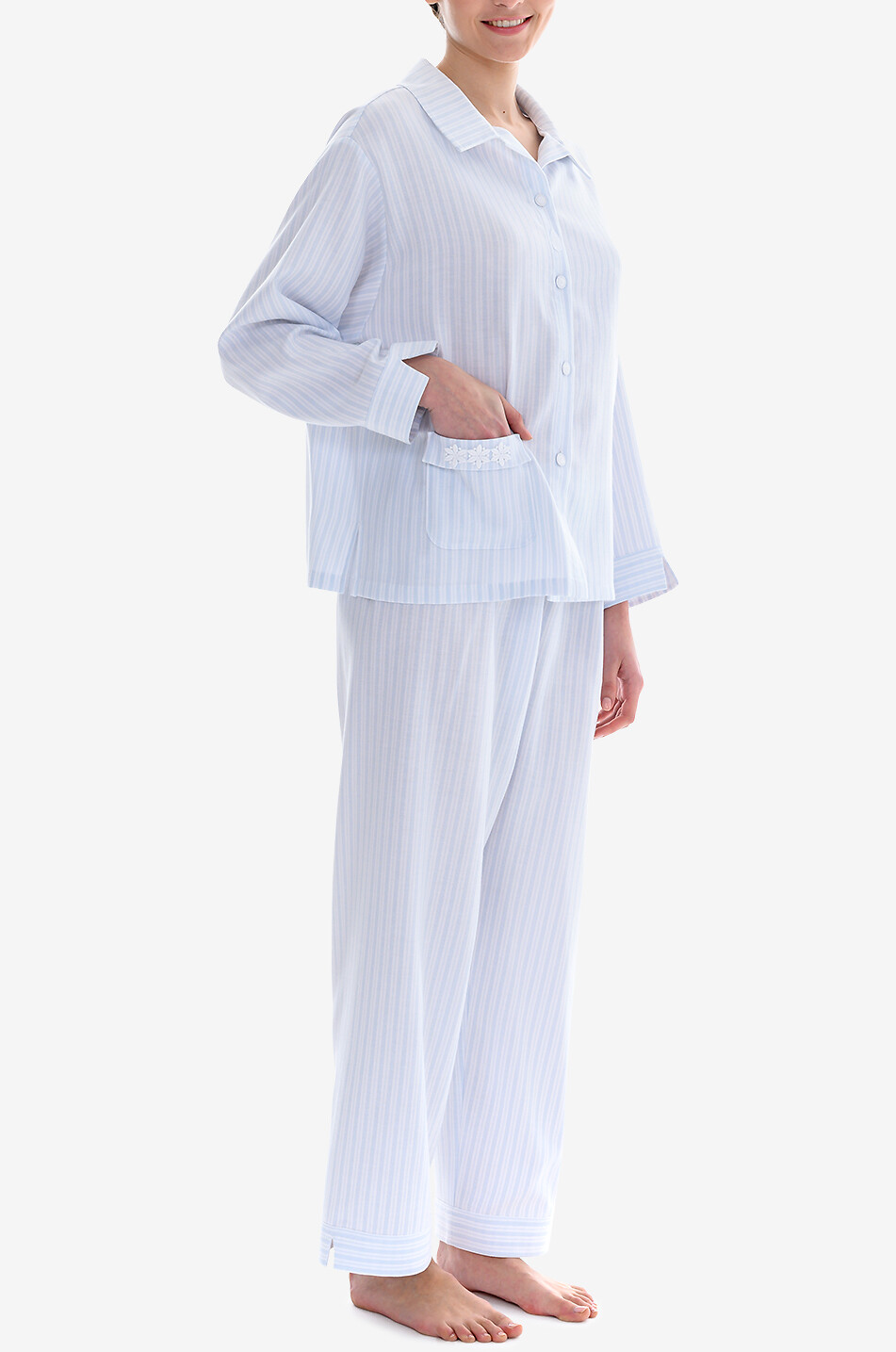 CELESTINE Josie striped cotton pyjama set Women LIGHT BLUE 3