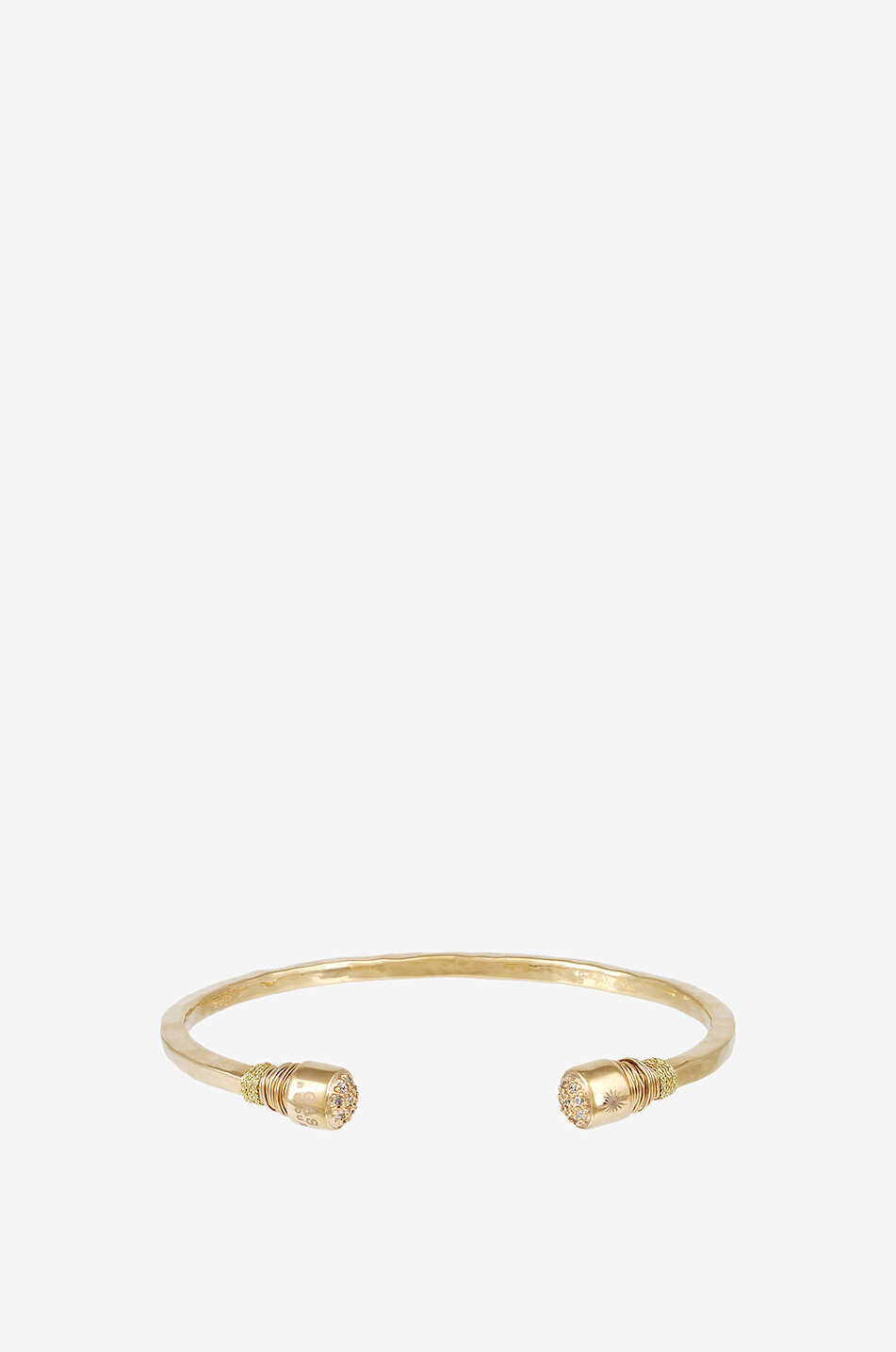 Sari hammered gold-tone bangle with rhinestone