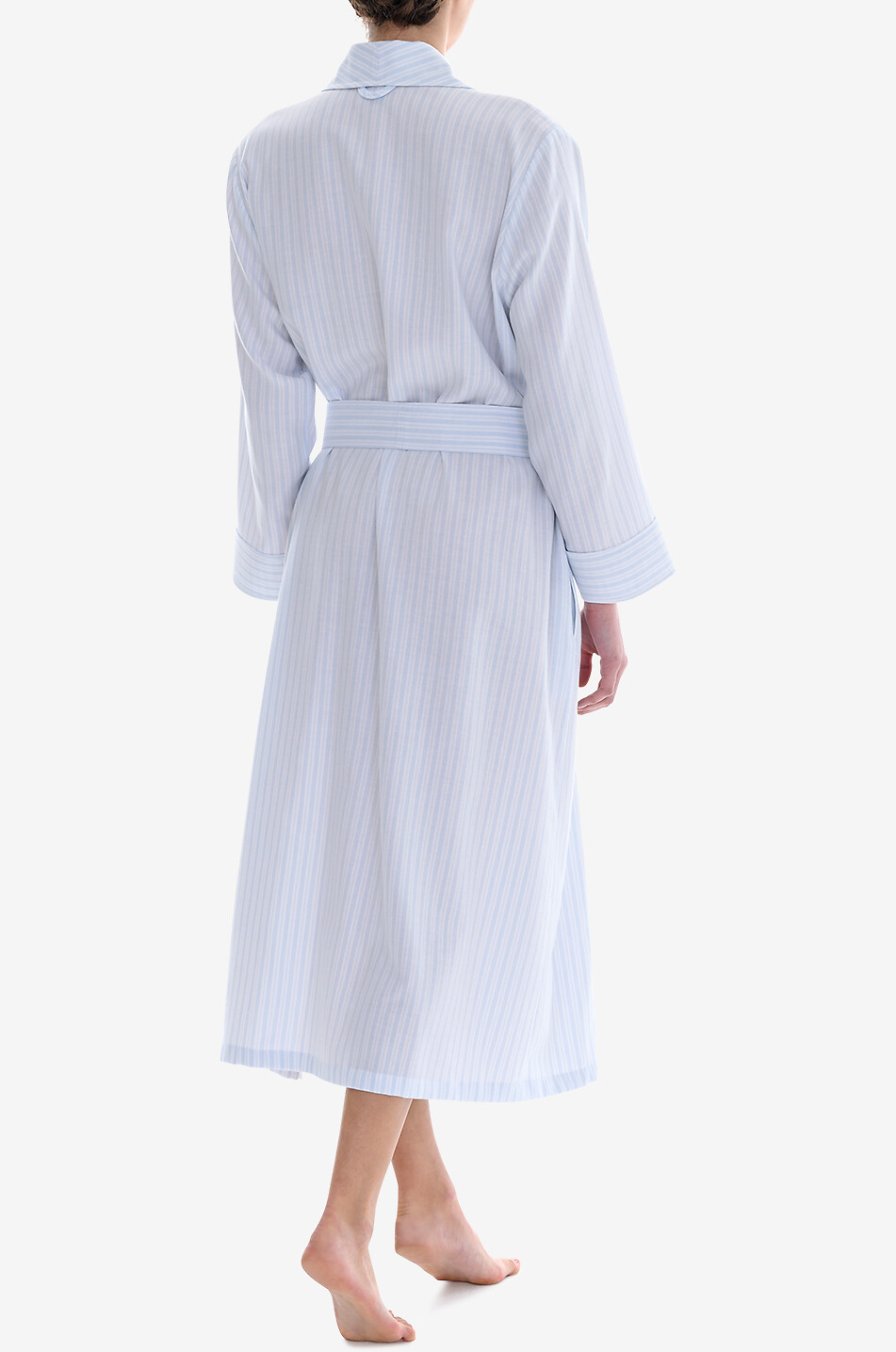 CELESTINE Peignoir long rayé en coton Josie Femme BLEU CLAIR 4