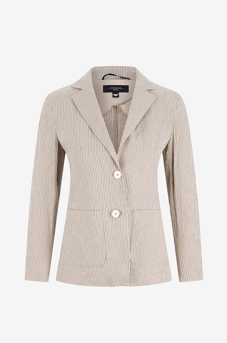 Aletta striped seersucker cinched blazer