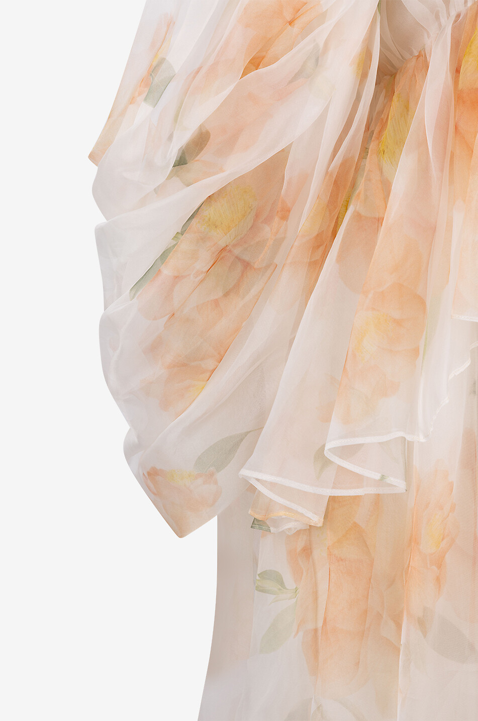 Robe en mousseline de soie fleurie Natura Gathered Midi