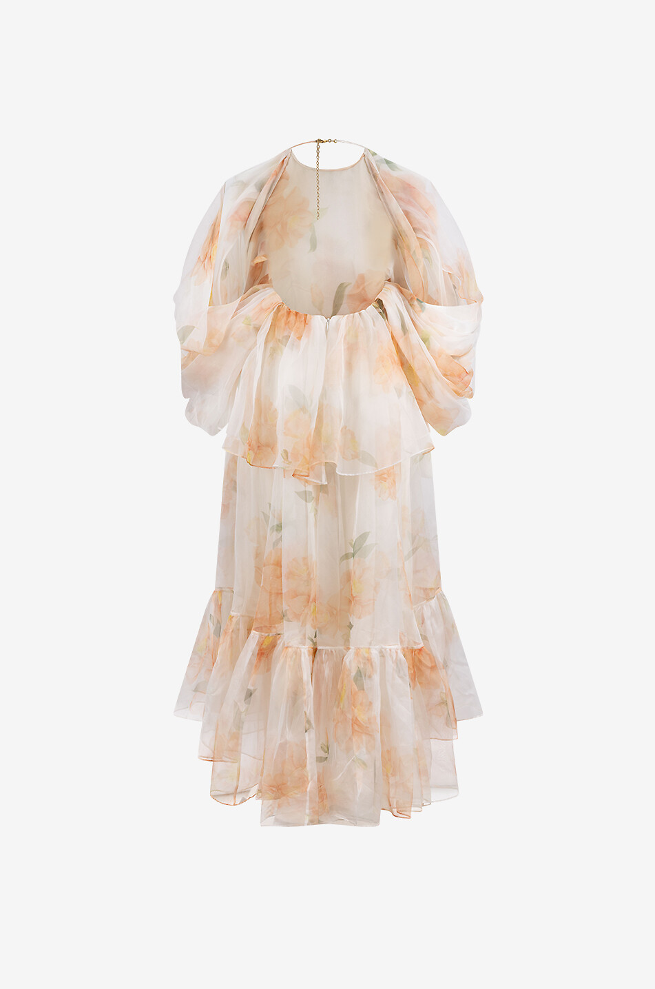 ZIMMERMANN Robe en mousseline de soie fleurie Natura Gathered Midi Femme MULTICOLORE 2