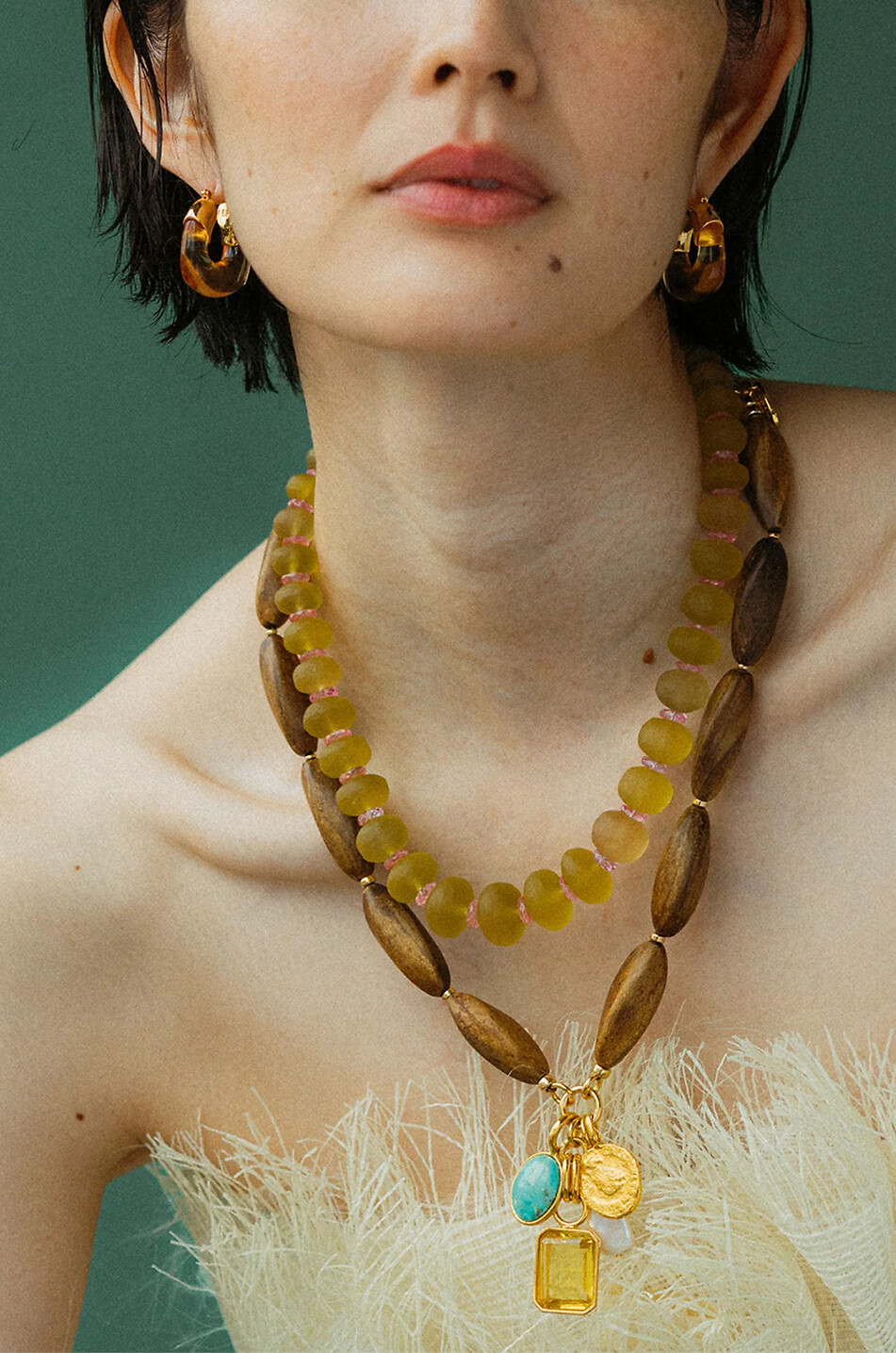 Canary Cliffs lemon quartz and topaz necklace